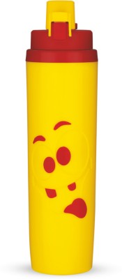 Trueware Smiley Insulated Inner steel outer plastic 800 ml Bottle(Pack of 1, Yellow, Plastic)