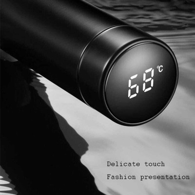 Raj Gifts Smart LED Water Bottle with Temperature Display 500 ml Bottle (Pack of 1) 500 ml Bottle(Pack of 1, Black, Steel)