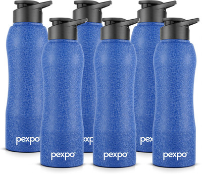 pexpo 1000 ml Steel Bottle(Pack of 6, Blue)
