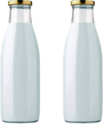 GLOBLE Enterprise Glass Milk Container  - 500 ml(Pack of 2, Clear)