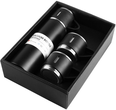 GLARIXA 500 ml Steel Flask(Pack of 1, Black)