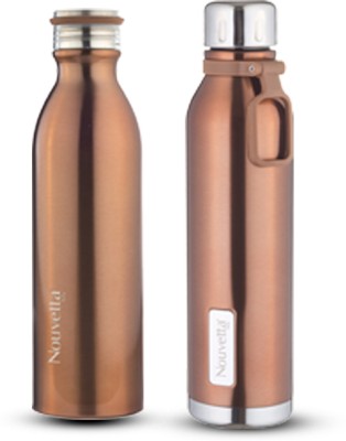 Nouvetta Emirates Double Wall Bottle - Copper 750 ml Bottle(Pack of 2, Copper, Steel)