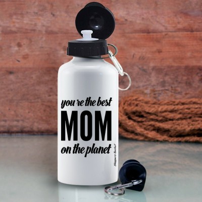 Shoppers Bucket Best Mom on the Planet Sipper Bottle 600 ml Bottle(Pack of 1, Silver, Steel)