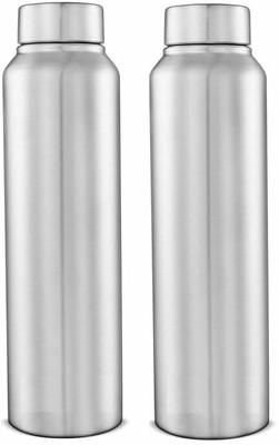 Tannu Craft 1000 ml Stainless Steel Bottle(Pack of 2, Silver)