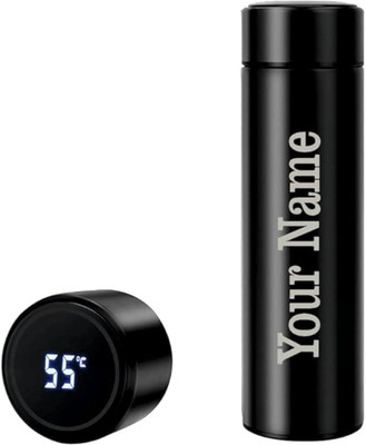 Raj Gifts Black Customised Temperature 500 ml Flask(Pack of 1, Black, Steel)