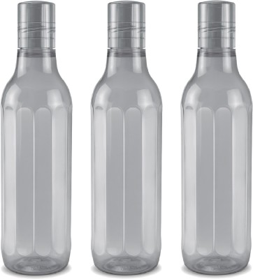 MILTON Prism Pet Water Bottle Gift Set of 3, 1 Litr Each, Grey | BPA Free | Leak Proof 1000 ml Bottle(Pack of 3, Grey, PET)