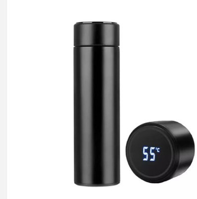 RANGOKI Smart Intelligent Vacuum Insulated Water Bottle with LED Temperature Display 500 ml Flask(Pack of 1, Black, Steel)