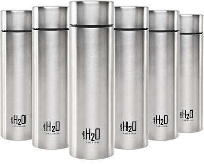 cello 1000 ml Steel Bottle(Pack of 6, Silver)