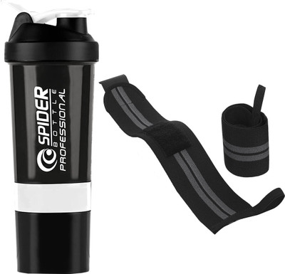 TRUE INDIAN 500 ml Plastic Shaker(Pack of 2, White, Black)