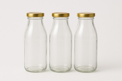 FreshSip 1000 ml Glass Bottle(Pack of 3, Clear)