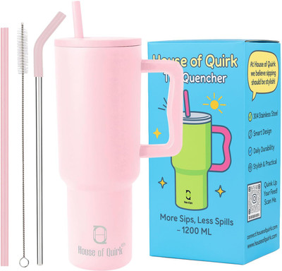 HOUSE OF QUIRK 1200 ml Steel Bottle(Pack of 1, Pink)