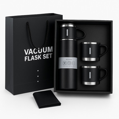 ShopCart 500 ml Stainless Steel Flask(Pack of 1, Black, Blue)