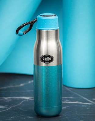cello Alexia Stainless Steel, Double Walled, Vacusteel Water Flask,600ml, Blue 600 ml Flask(Pack of 1, Blue, Steel)