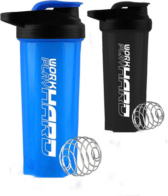 TRUE INDIAN 700 ml Plastic Shaker(Pack of 2, Blue, Black)