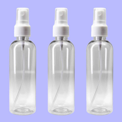 ceeyu Transparent Empty Refillable Reusable Finemist Spraybottle With Dustcap 032 100 ml Spray Bottle(Pack of 3, Clear, White, Glass)