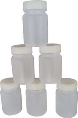 GANESH PLASTIC 50 ml Plastic Bottle(Pack of 6, White)