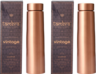 Tambra 950 ml Copper Bottle(Pack of 2, Copper)