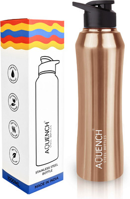 AQUENCH 1000 ml Steel Sipper(Pack of 1, Copper)