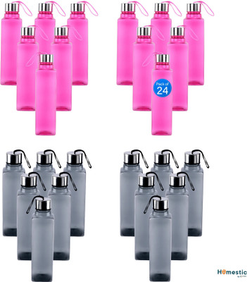 HOMESTIC 1000 ml Plastic Bottle(Pack of 24, Black, Pink)