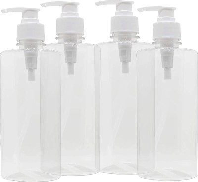 FUTURA MARKET Empty Pump Bottle Hand Wash Refillable and Hand Sanitizer Also Multi Purpose use 500 ml Bottle(Pack of 4, Clear, PET)