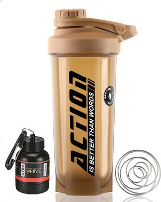 ZYRO 750 ml Plastic Shaker(Pack of 2, Brown)