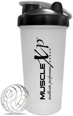 MuscleXP 600 ml Plastic Shaker(Pack of 1, White)