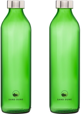 Sand Dune 800 ml Glass Bottle(Pack of 2, Green)