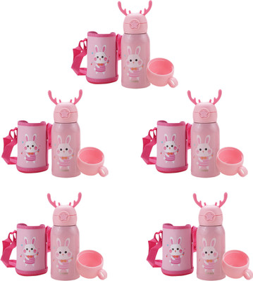 KUBER INDUSTRIES 500 ml Steel Sipper(Pack of 5, Pink)