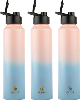 SPADES 1000 ml Stainless Steel Bottle(Pack of 3, Pink, Blue)