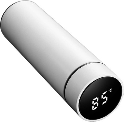 Bunic LED Temperature Display with Smart Vacuum Insulated Flask Bottle 500 ml Bottle(Pack of 1, White, Steel)