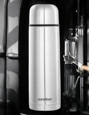Madcube Vaccum Flask Hot&Cold Water,Drinks Storage Steel Bottle Flask 750 ml Flask(Pack of 1, Silver, Steel)