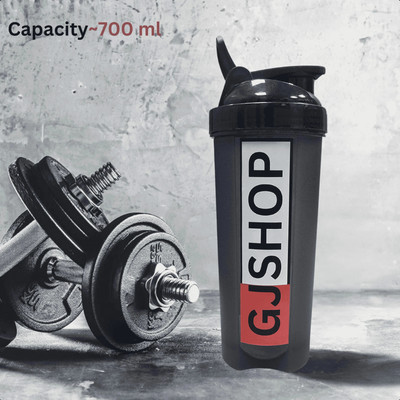 GJSHOP 700 ml Plastic Shaker(Pack of 1, Black)
