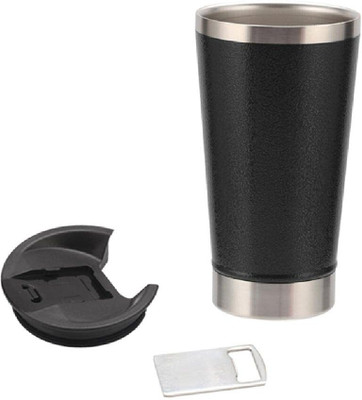 3D METRO SUPER STORE 590 ml Steel Flask(Pack of 1, Black)