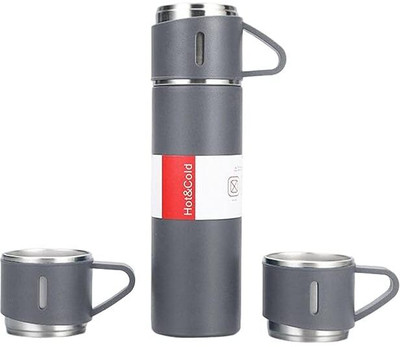 Haridesh Enterprise 500 ml Steel Flask(Pack of 1, Grey)