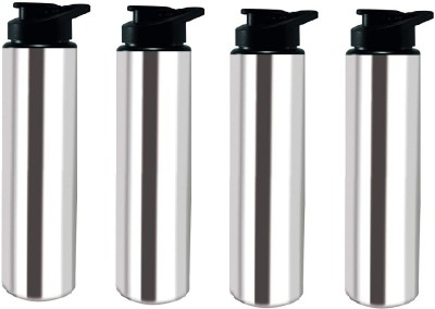 PIQUANT KITCHENWARE Fridge Stainless Steel I school, College I Gym & Sports Water Bottle 900 ml Bottle(Pack of 4, Silver, Steel)