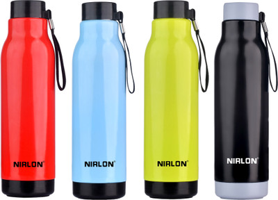 NIRLON 480 ml Steel Bottle(Pack of 4, Multicolor)