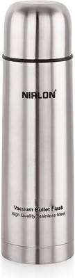 NIRLON Bullet Vacuum Insulated Flask/Hot and Cold/Double Walled Stainless Steel Bottle 350 ml Flask(Pack of 1, Silver, Steel)