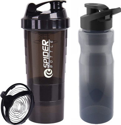 TRUE INDIAN 500 ml Tritan Shaker(Pack of 2, Black)