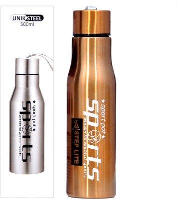 Step-Lite Sports Stainless Steel Water Bottle for Men & Women and School Kids 500 ml Bottle(Pack of 1, Copper, Steel)