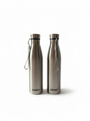 ANIWAY 1000 ml Stainless Steel Bottle(Pack of 2, Silver)