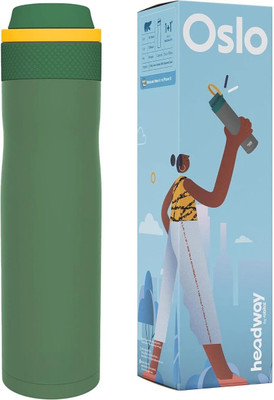headway 750 ml Steel Bottle(Pack of 1, Green)