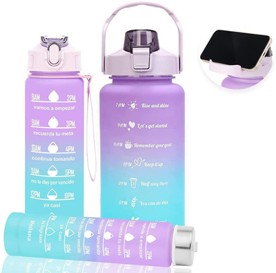 Torchit Set of 3 Water Bottle 2000ML, 900ML, 300ML with Motivational Water bottle 3000 ml Bottle(Pack of 1, Multicolor, Plastic)
