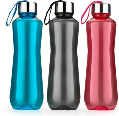 Sentricus H2O Round Multicolor 3 Pcs Fridge Water Bottle ( Set Of 3 ) 1000 ml Bottle(Pack of 3, Multicolor, Plastic)