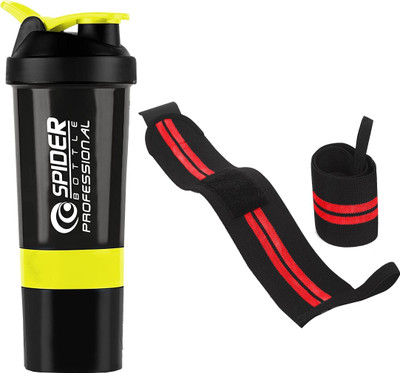 TRUE INDIAN 500 ml Plastic Shaker(Pack of 2, Yellow, Red)