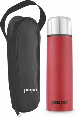 pexpo 750ml, 18 Hrs Hot & Cold Thermosteel Vacuum Flask with Zipper Bag, Flip-Pro 750 ml Flask(Pack of 1, Maroon, Steel)