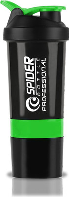 TRUE INDIAN 500 ml Plastic Shaker(Pack of 1, Green, Black)