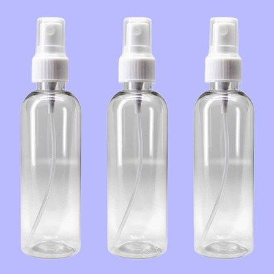 nsb herbals Transparent Empty Refillable Reusable FineMist SprayBottle with DustCap 032 100 ml Spray Bottle(Pack of 3, Clear, White, Glass)
