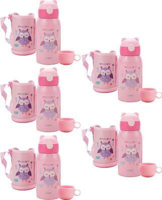 KUBER INDUSTRIES 500 ml Steel Sipper(Pack of 5, Pink)