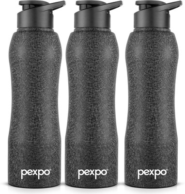 pexpo 1000 ml Steel Bottle(Pack of 3, Black)