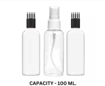 DAISYGOLD 100 ml PET Spray Bottle(Pack of 3, Clear)